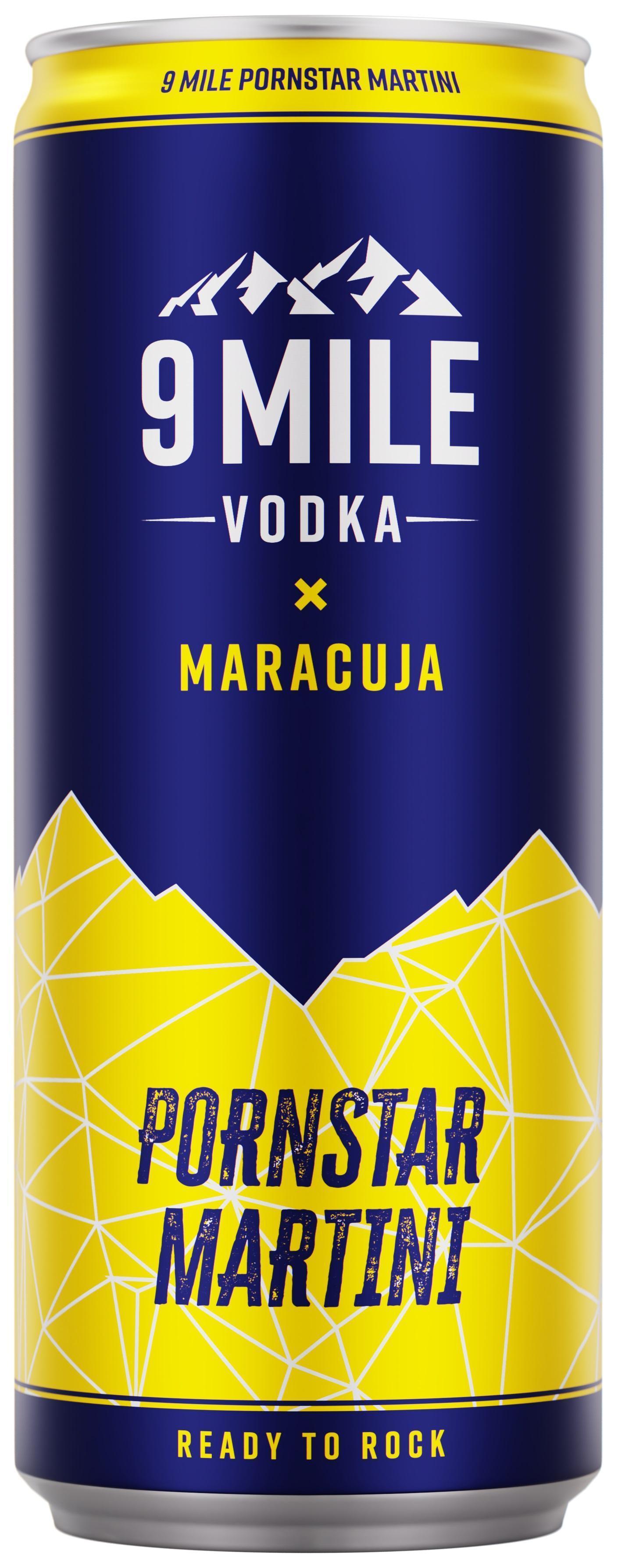 9 Mile Vodka Maracuja Pornstar Martini 12x0,33l - Exotischer Premix-Cocktail mit Wodka & Maracuja