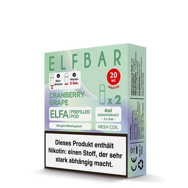 ElfBar ELFA Pods Cranberry Grape 20mg 10 x 2 Pods