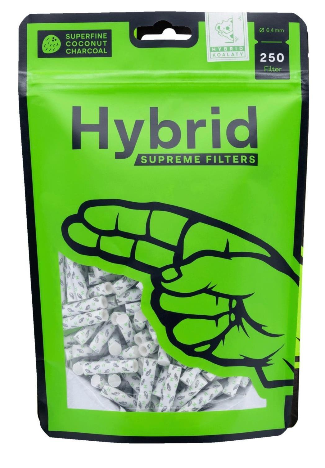 Hybrid Supreme Filter Zellstoff/Aktivkohle Beutel 6,4mm mit 250 Filter