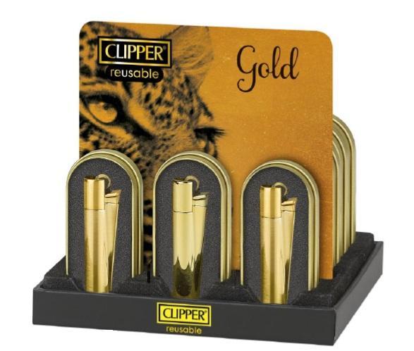 Clipper Metal Gold - 12 Feuerzeuge