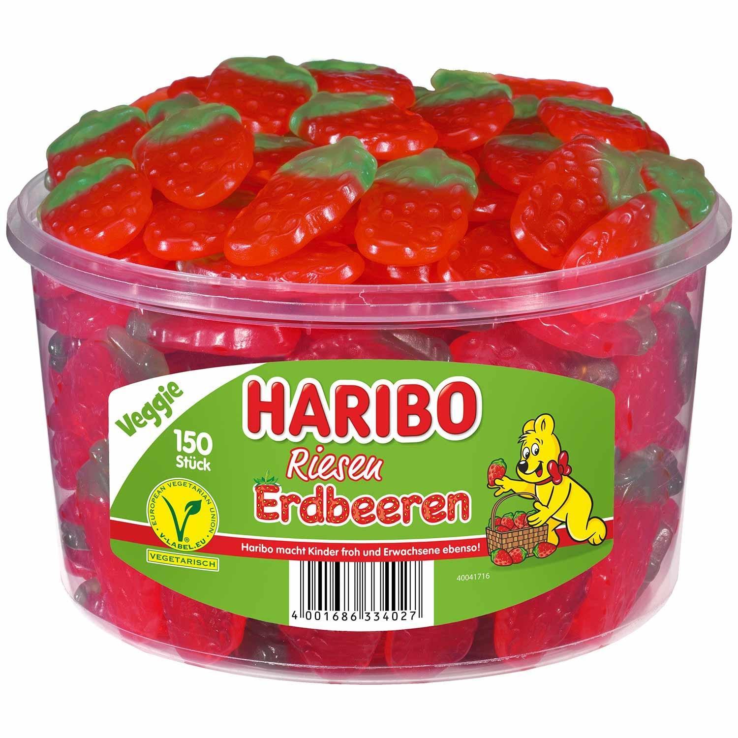 Haribo Riesen Erdbeeren - 150 Stück in der Dose