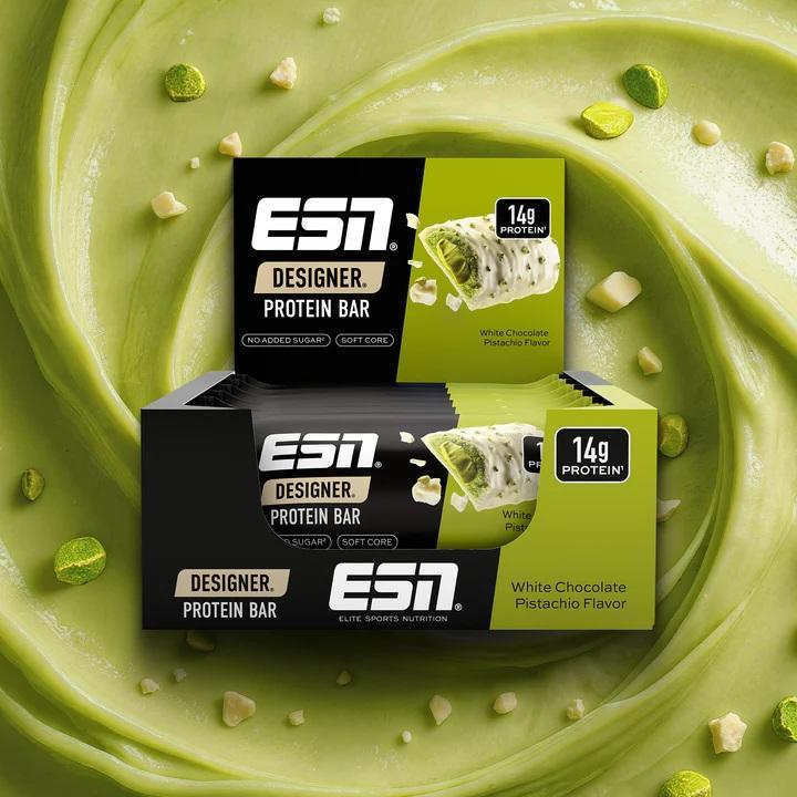ESN Designer Bar White Chocolate Pistachio - 12×45g Riegel