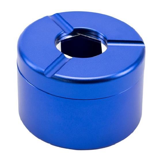 Ascher Aluminium mit Drehverschluss blau Durchmesser 80mm Höhe 55mm