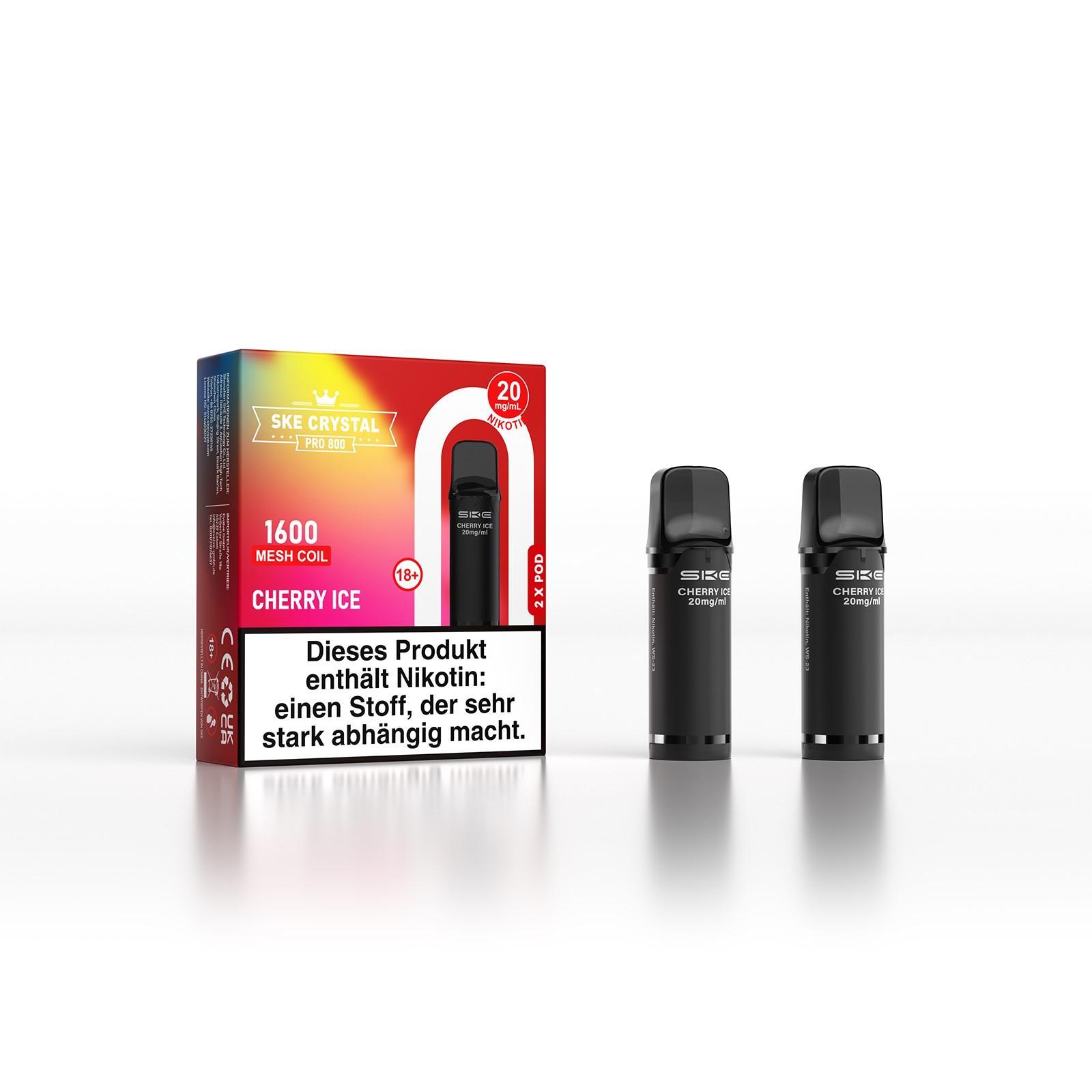 Ske Crystal 800 Pro Cherry Ice 20 mg Pods - 10x2 Stück