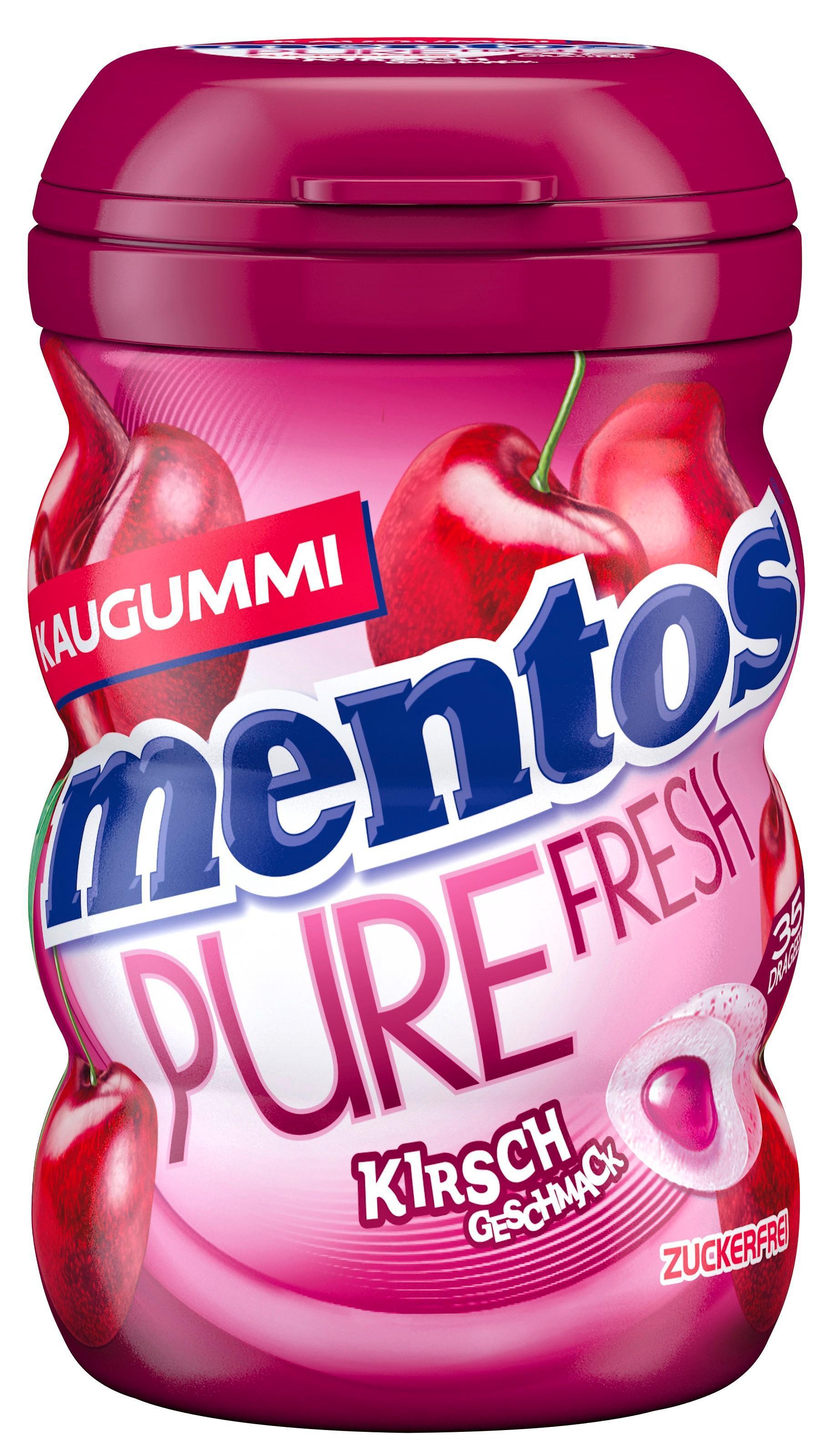 Mentos Kaugummi Pure Fresh Kirsche - 6 Dosen, je 35 Kaugummis