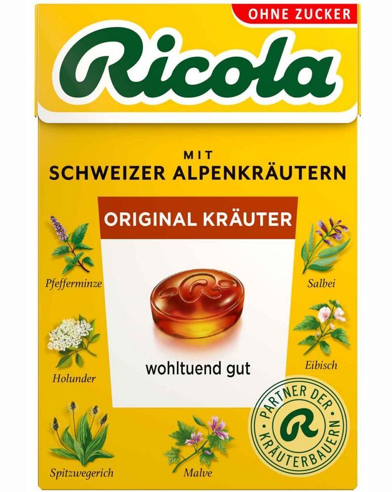 Ricola Kräuter Original ohne Zucker - 10 x 50g Packung