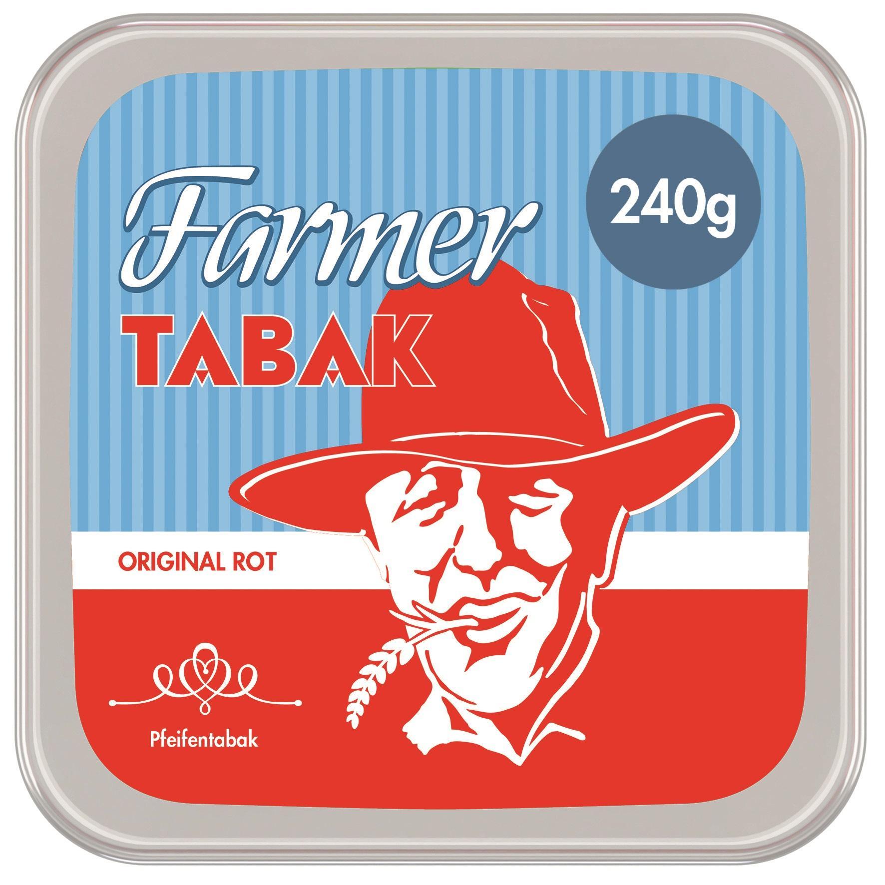 Farmer Tabak Rot 240g Eimer á 23,95 EUR - Vollmundiger Feinschnitt für Selbstgedrehte