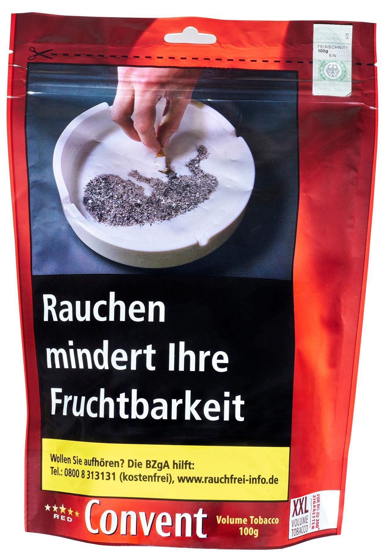 Convent Red Volumen Tabak 100g Beutel - ergiebiger Stopftabak für Genießer