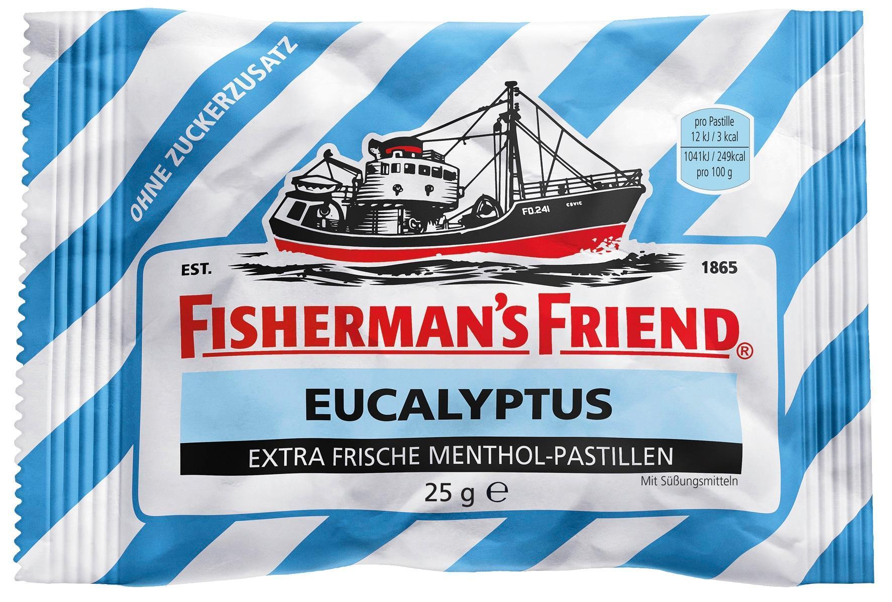 Fisherman's Eucalyptus ohne Zuckerzusatz - 24 x 25g Packung