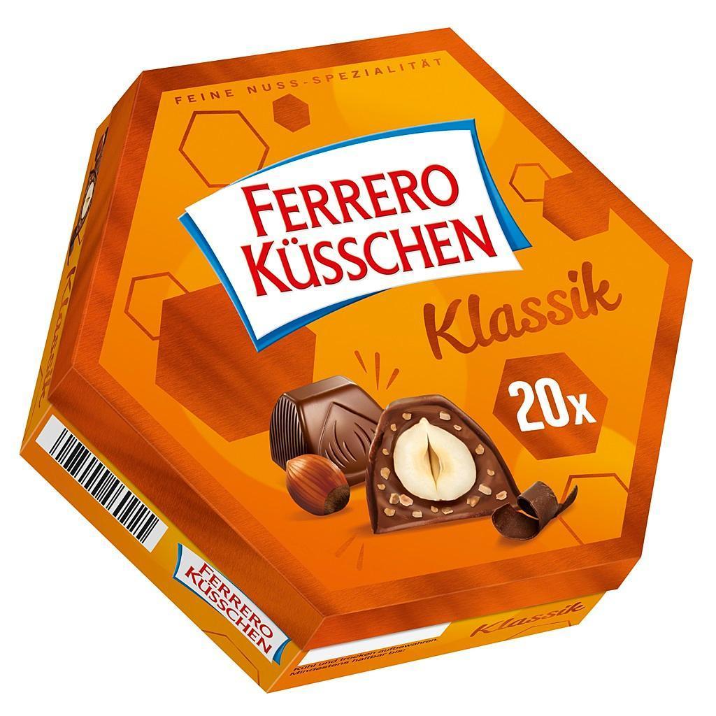 Ferrero Küsschen 178g Packung, Knusprige Haselnuss Pralinen mit feiner Schokolade
