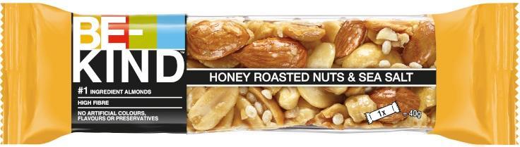 BE-Kind Honey Roasted Nuts & Sea Salt - 12 x 40g Packung