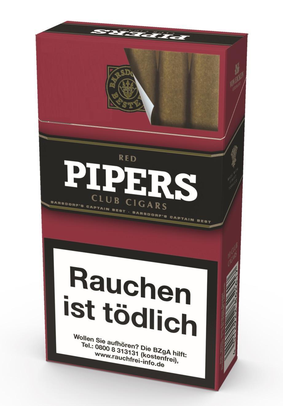 Pipers Little Cigars Red - 10 x 10 Cigarillos
