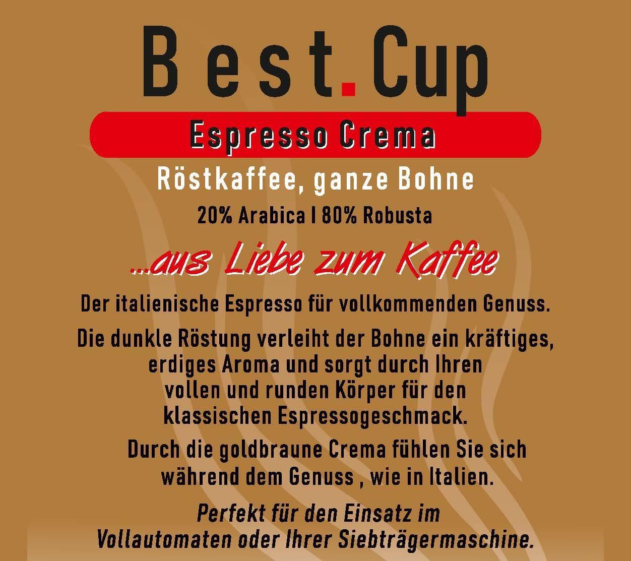 Best.Cup Espresso Crema - Ganze Bohne 1kg