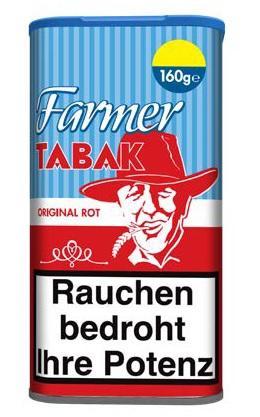 Farmer Tabak Rot 160g Dose á 17,00 EUR - Vollmundiger, aromatischer Feinschnitt für Zigaretten