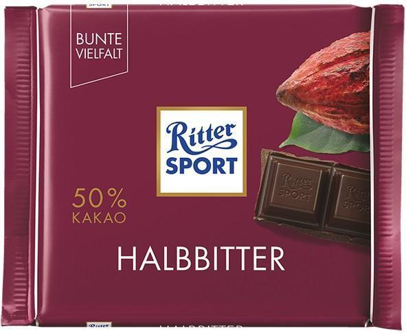 Ritter Sport Halbbitter 100g Tafel