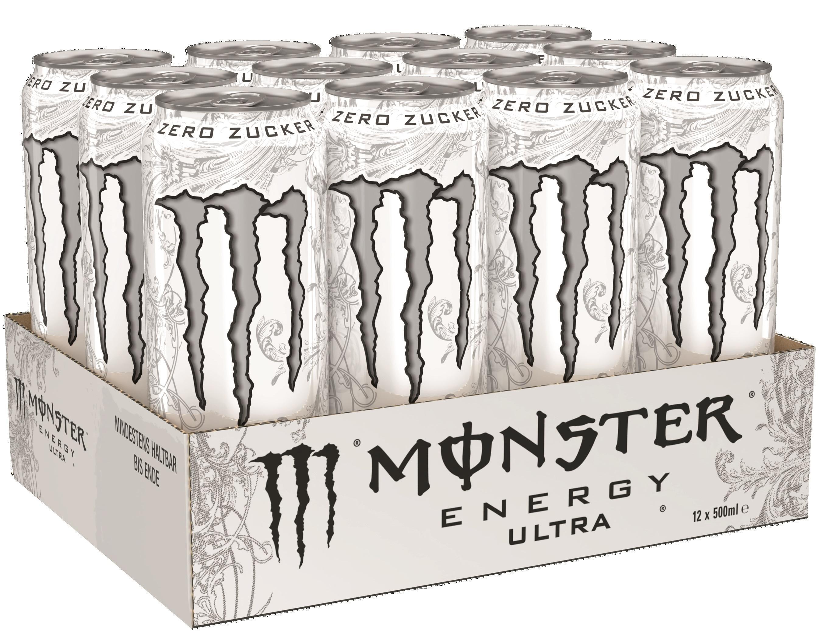 Monster Energy Ultra White Zero Zugar - 12 x 0,5l Dose