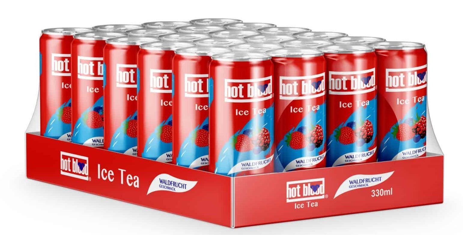 Hot Blood Ice Tea Waldfrucht - 24×0,33l Dosen