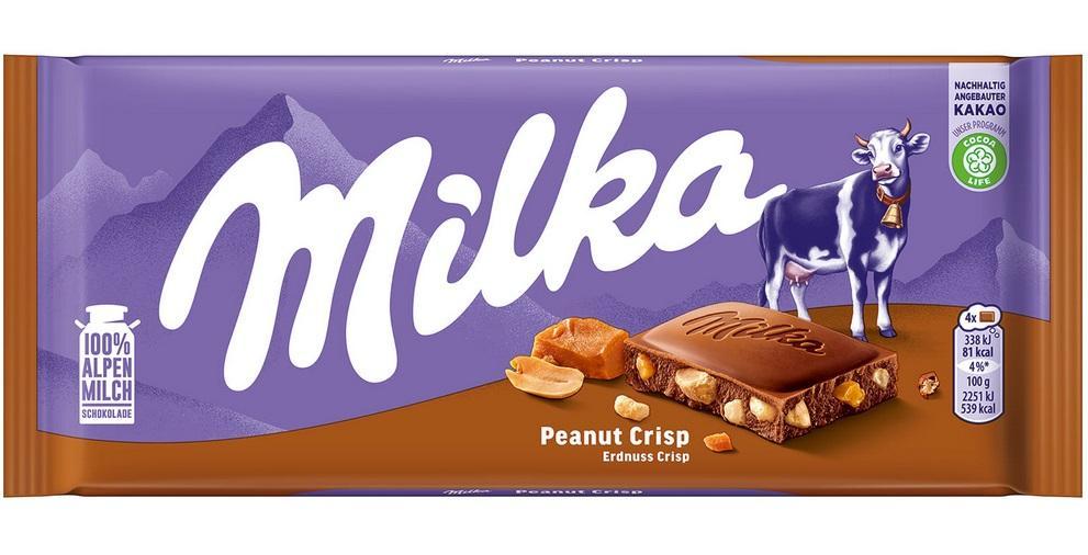 Milka Peanut Crisp 90g Tafel