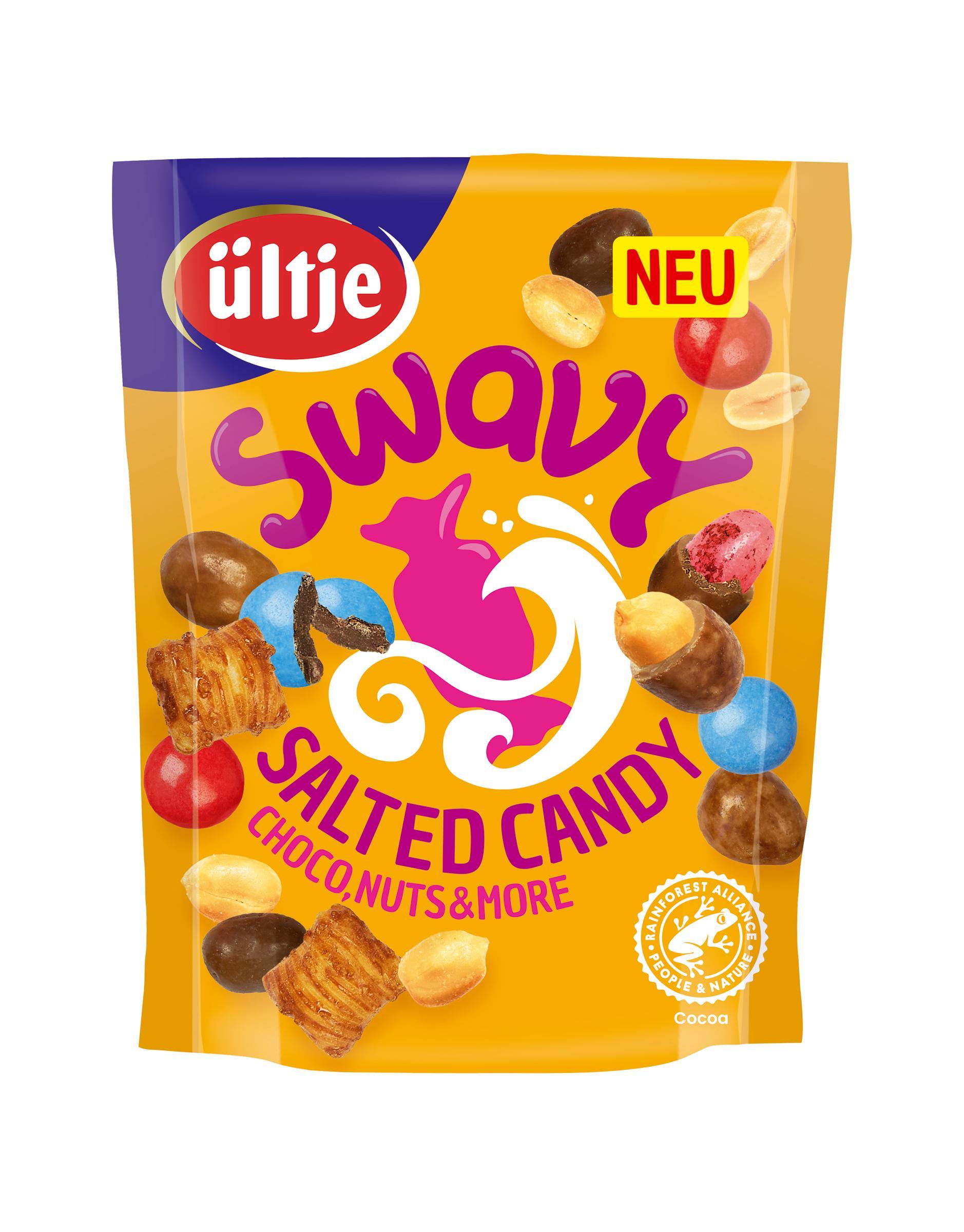 Ültje Swavy Salted Candy 150 g Beutel - Knabbermix mit schokolierten Geleebohnen, Erdnüssen & Salted-Crackern