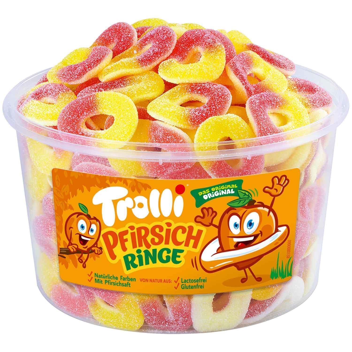 Trolli Pfirsichringe - 150 Stück in der Dose