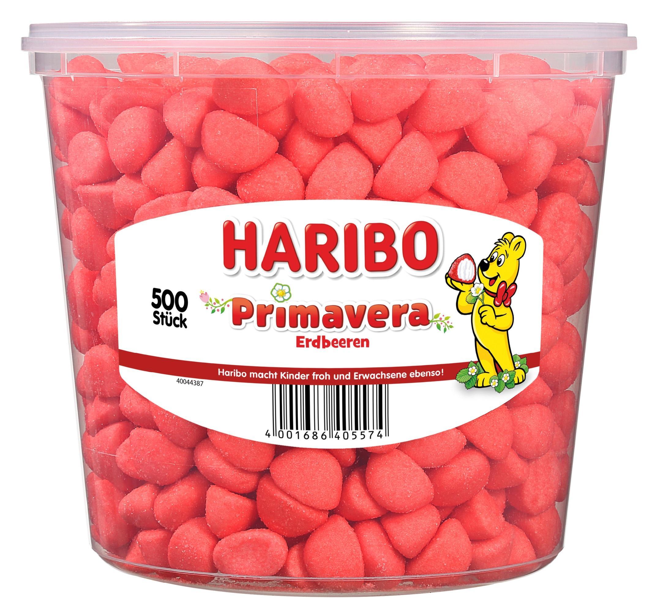 Haribo Erdbeeren Primavera Mini - 500 Stück in der Dose