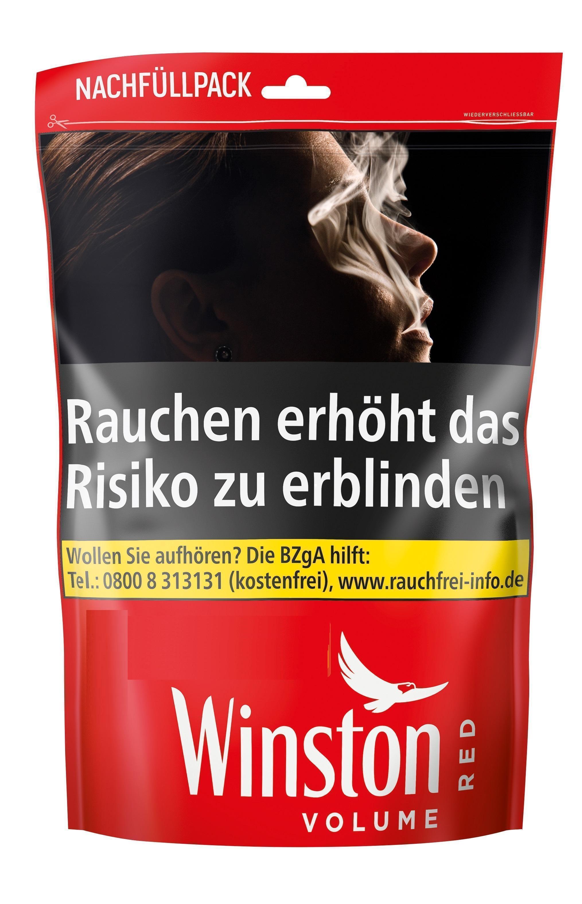 Winston Volume Tobacco Red - 185g Zip Beutel