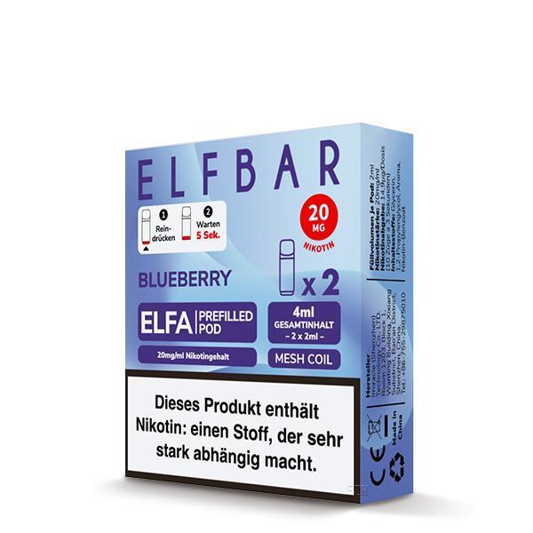 ElfBar ELFA Pods Blueberry 20mg - 10 x 2er Pack Blaubeere Pods