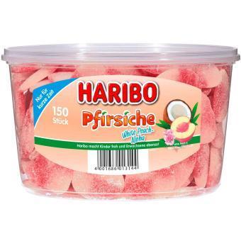 Haribo Pfirsiche White Peach-Aloha - 150 Stück in der Dose