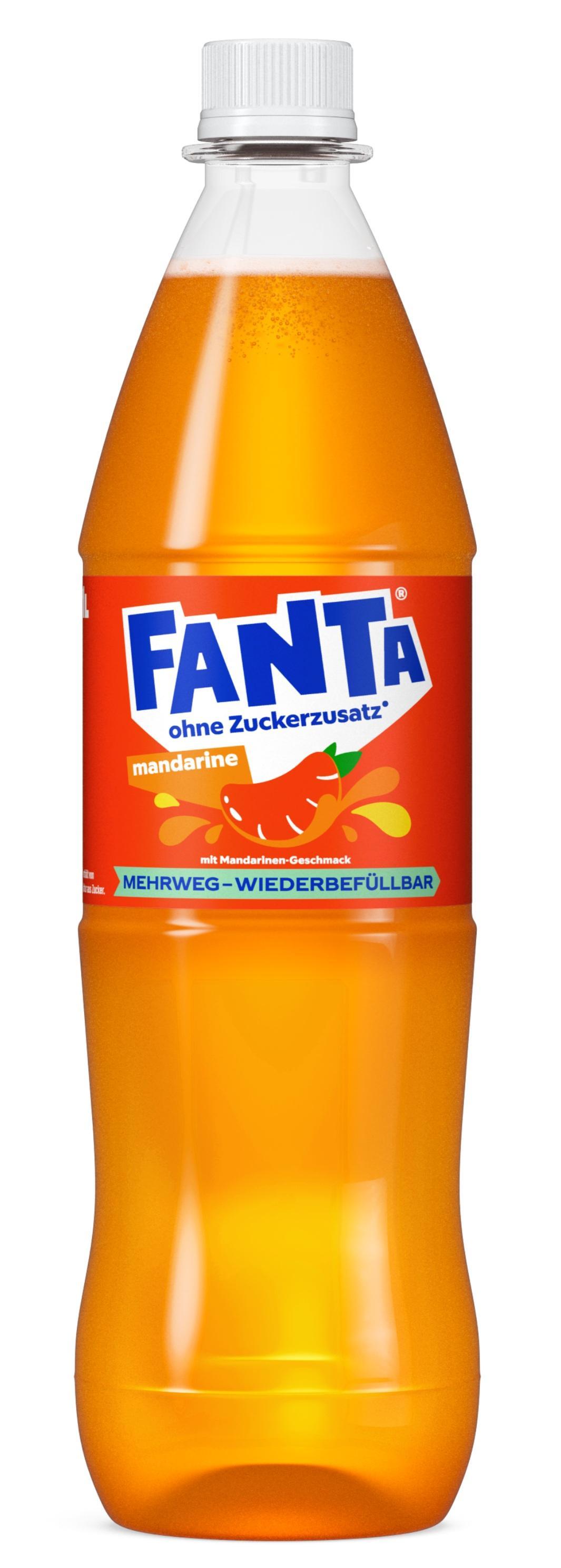 Fanta Mandarine Zero - 12×1,0 L PET im Mehrwegkasten