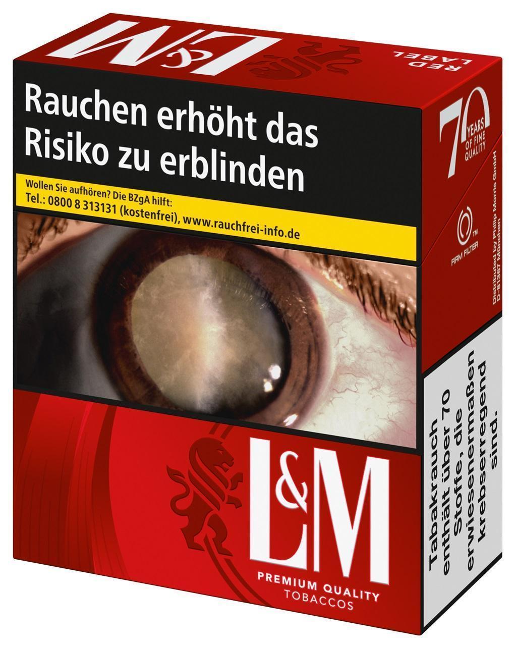 L & M Red 4XL 15,00 EUR - 5 x 38 Zigaretten