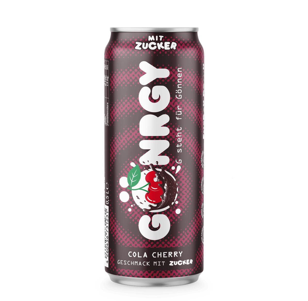 Gönrgy Energy Cola Cherry Zucker - 24×0,5l Dosen mit Zucker