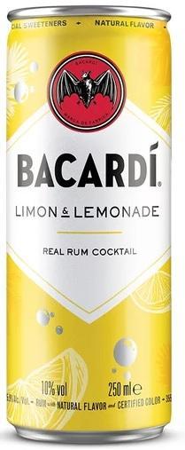 Bacardi Limon Lemonade 10% - 12x0,25l Dosen