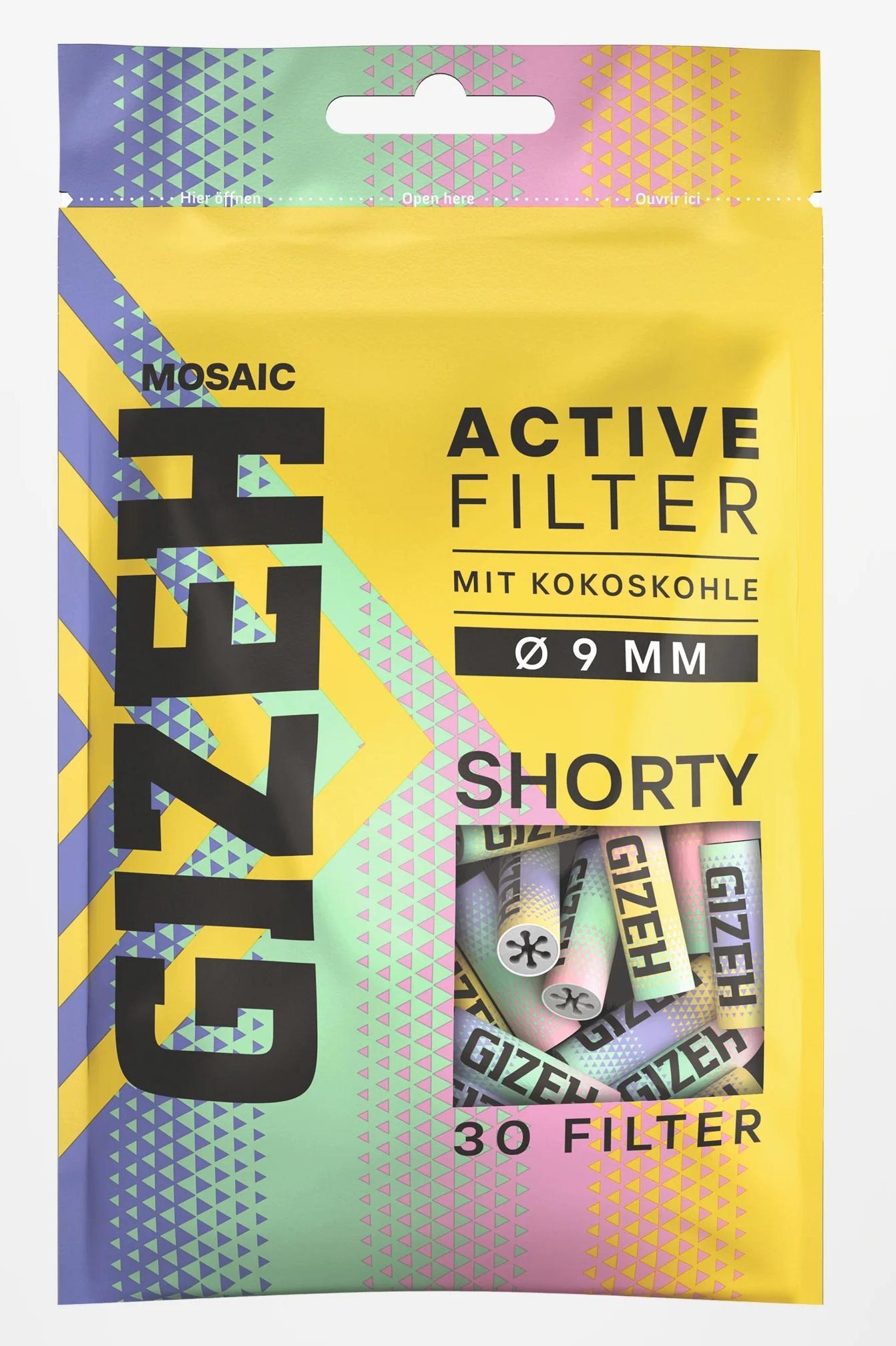 GIZEH Mosaic Active Filter 9mm Shorty 30 - 10 x 30 Stück