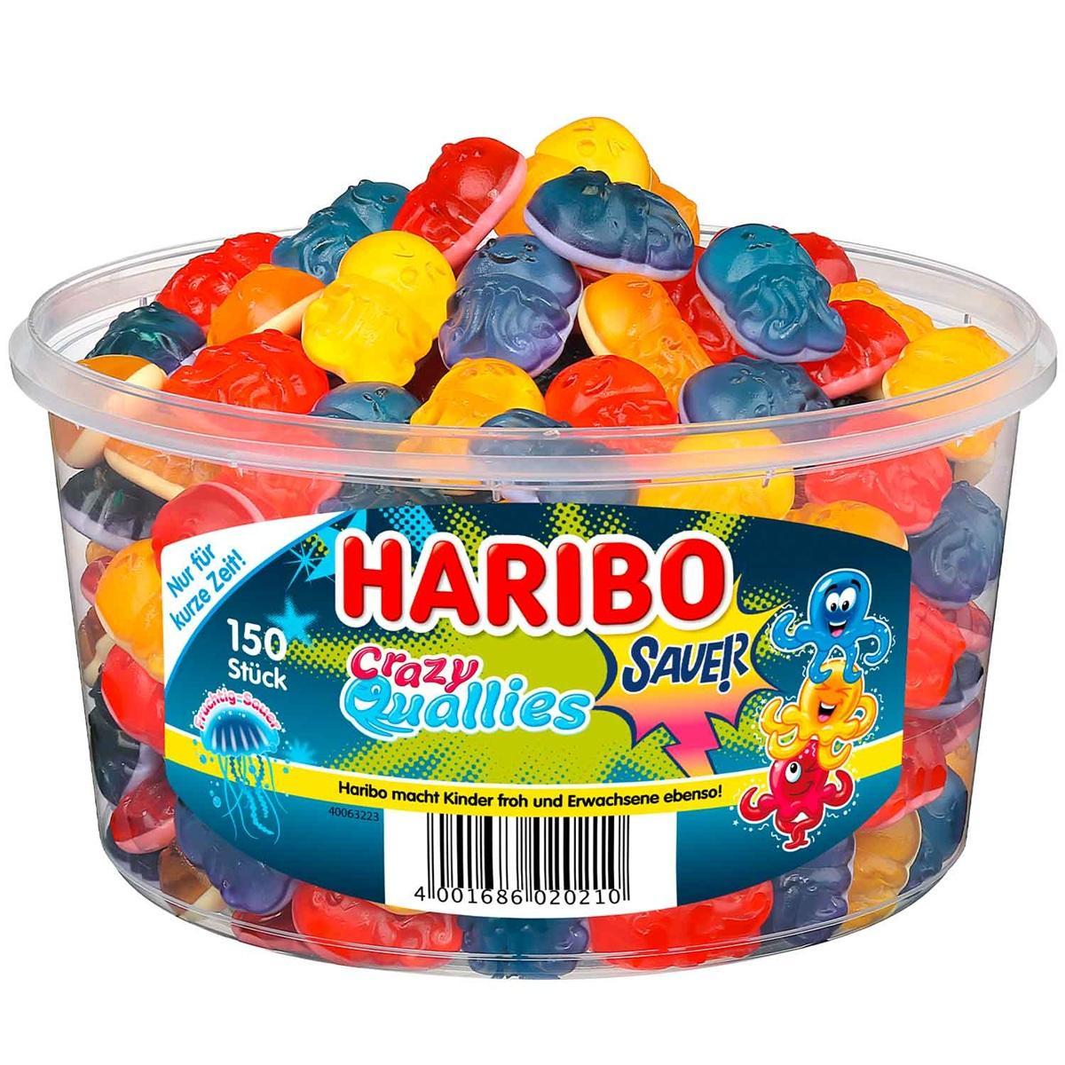 Haribo Crazy Quallies sauer - 150 Stück in der Dose