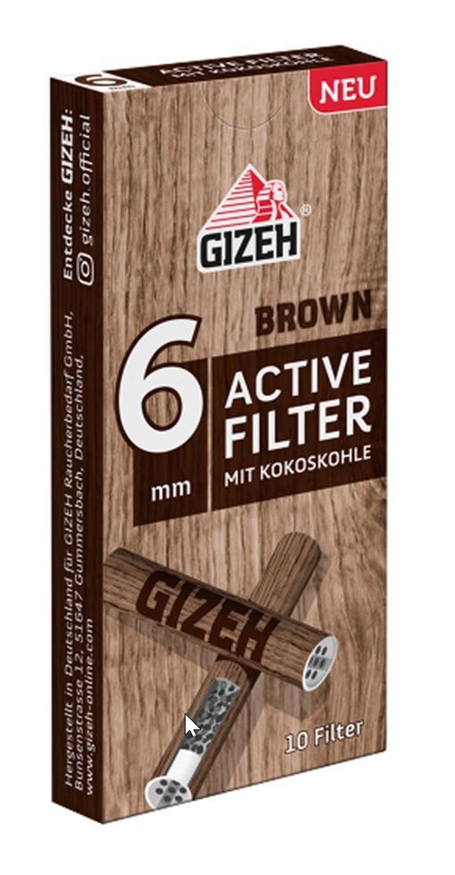 GIZEH Brown Active Filter 6mm - 20 x 10 Stück