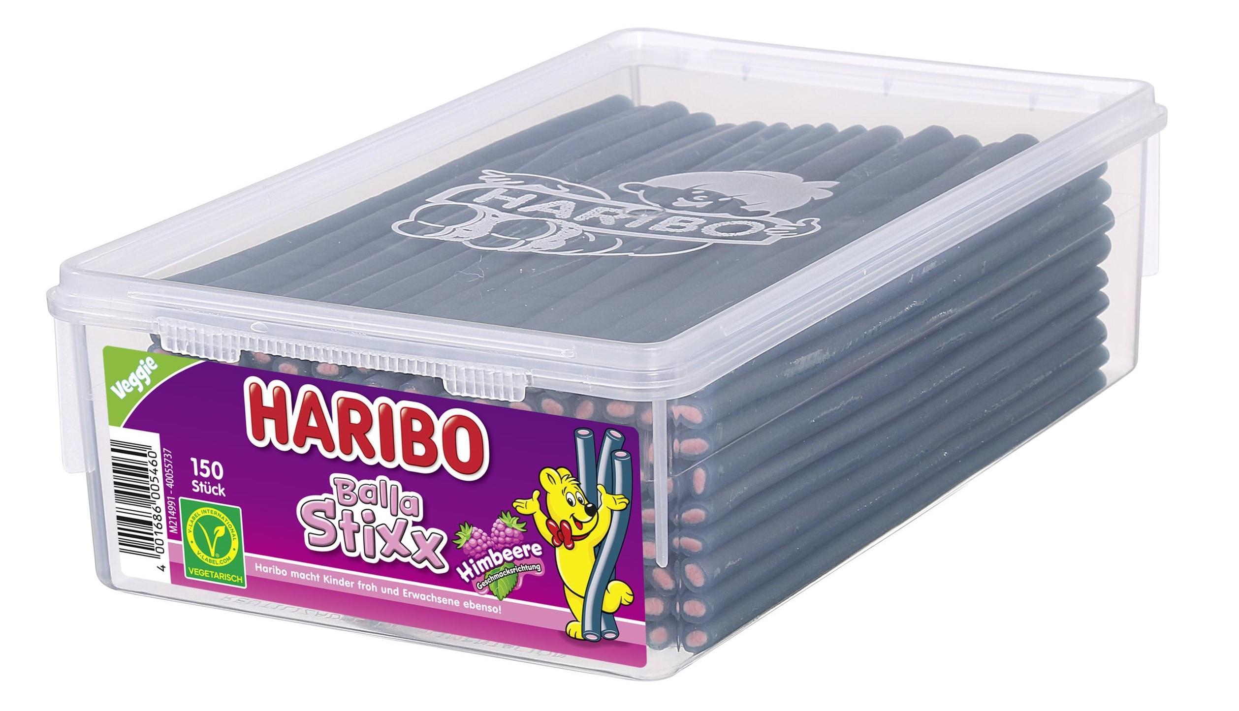 Haribo Balla Stixx Himbeere Vegan - 150 Stück in der Dose