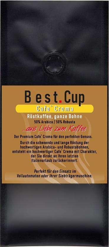 Best.Cup Cafe Crema - Röstkaffee, ganze Bohne (1000g)