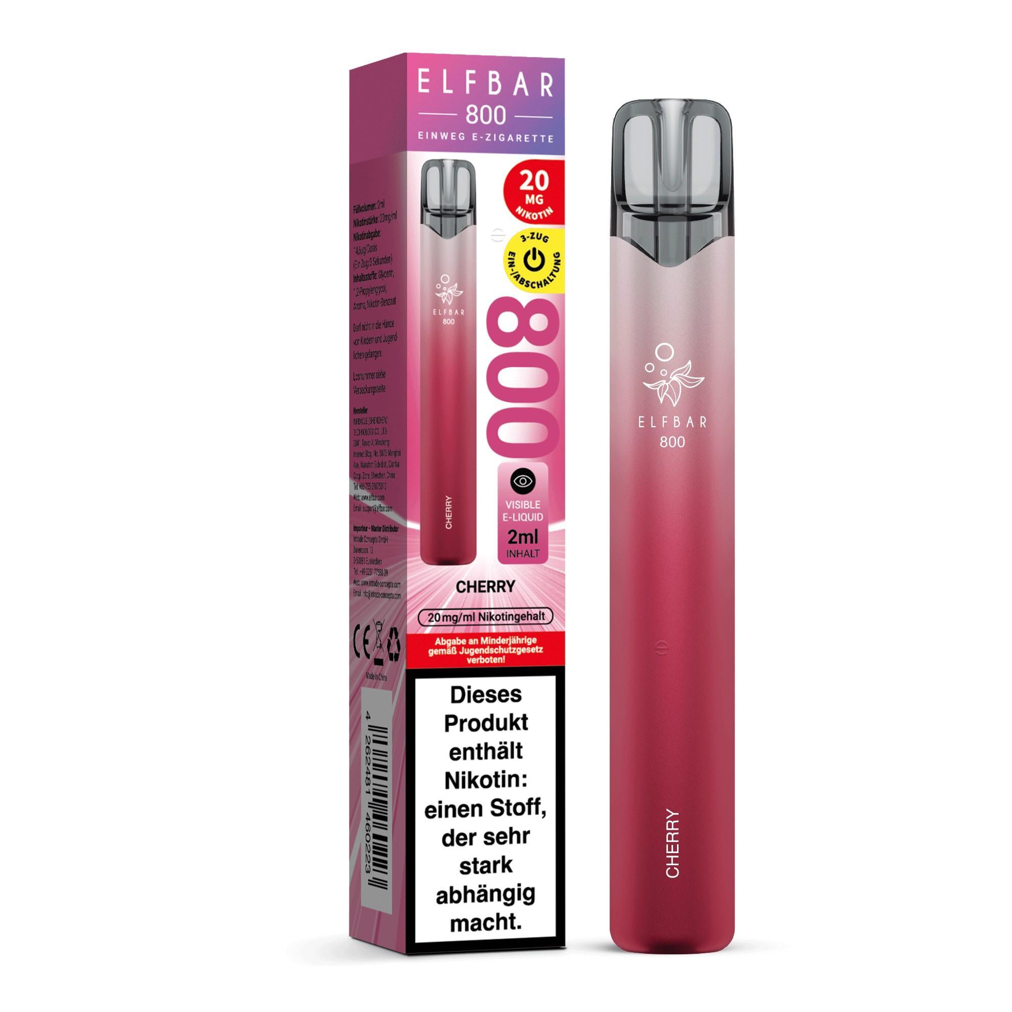 ElfBar 800 Cherry 20mg - 1 x 10 Stück