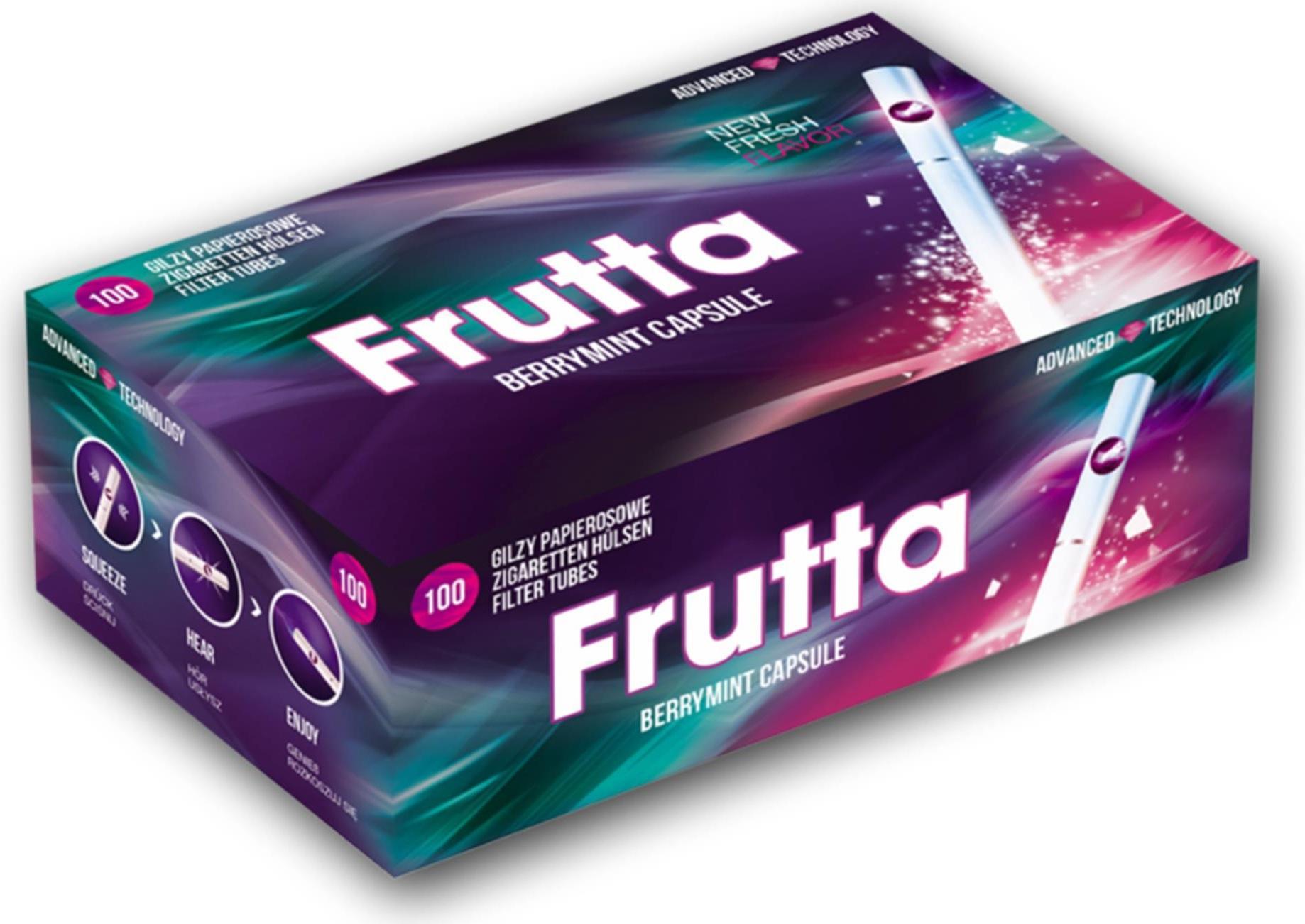 Frutta Zig. Hülsen 100er Berry/Mint - 5 x 100 Stück