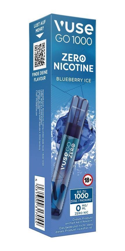Vuse GO 1000 Blueberry Ice 0 mg/ml - 1x10 Einweg Vapes