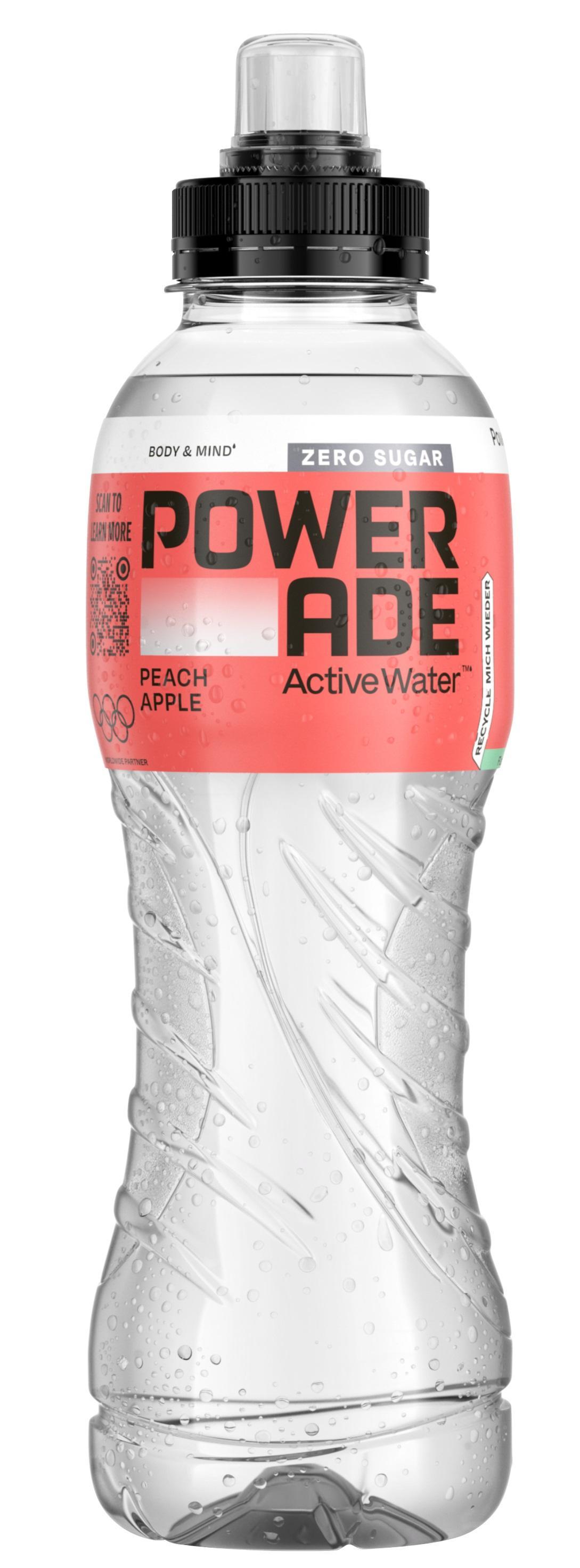 Powerade Active Water Pfirsich Apfel - 12 x 0,5l Flasche