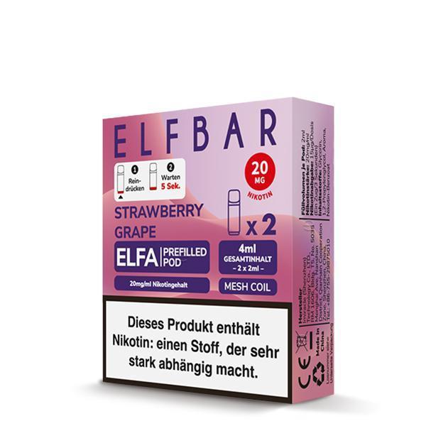 ElfBar ELFA Pods Strawberry Grape 20mg - 10 x 2 Pods