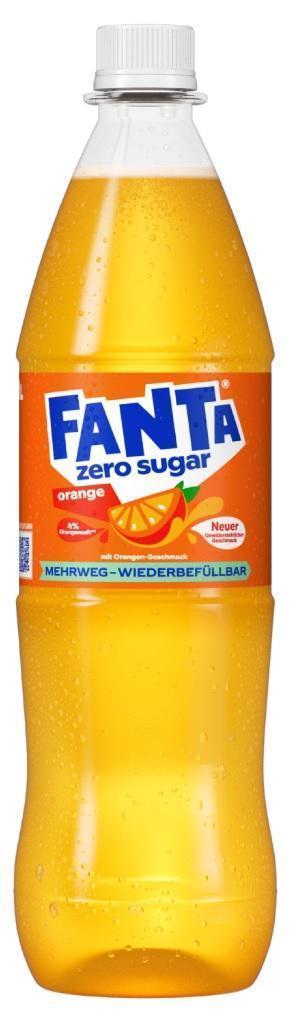 Fanta Lemon Zero 12x1,0 l - Zuckerfreie Orangenlimonade im 12er Pack | Jetzt online kaufen