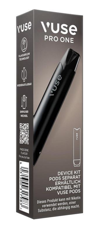 Vuse Pro One Device Pen Black - Wiederaufladbares E-Zigaretten Gerät mit Pod-System