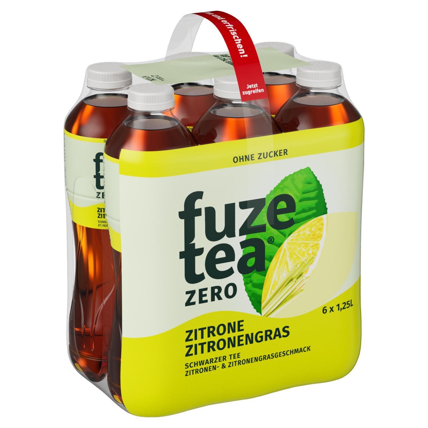Fuze Tea Schwarzer Tee Lemongras - 6 x 1,25l Flasche