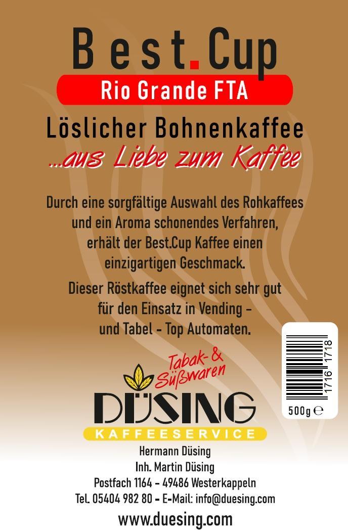 Rio Grande FTA löslicher Bohnenkaffee 500g Beutel