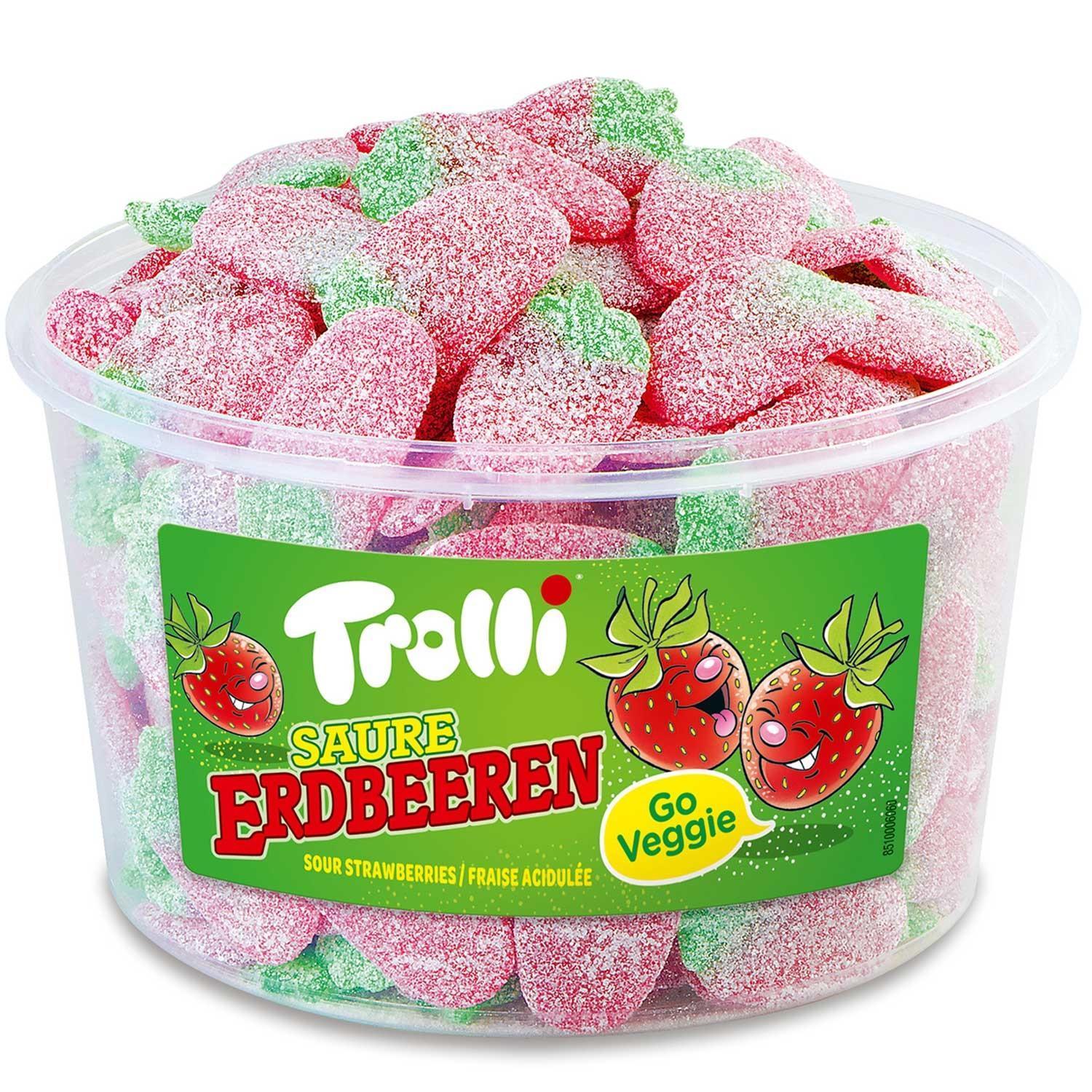 Trolli Erdbeeren Sauer - 150 Stück in der Dose