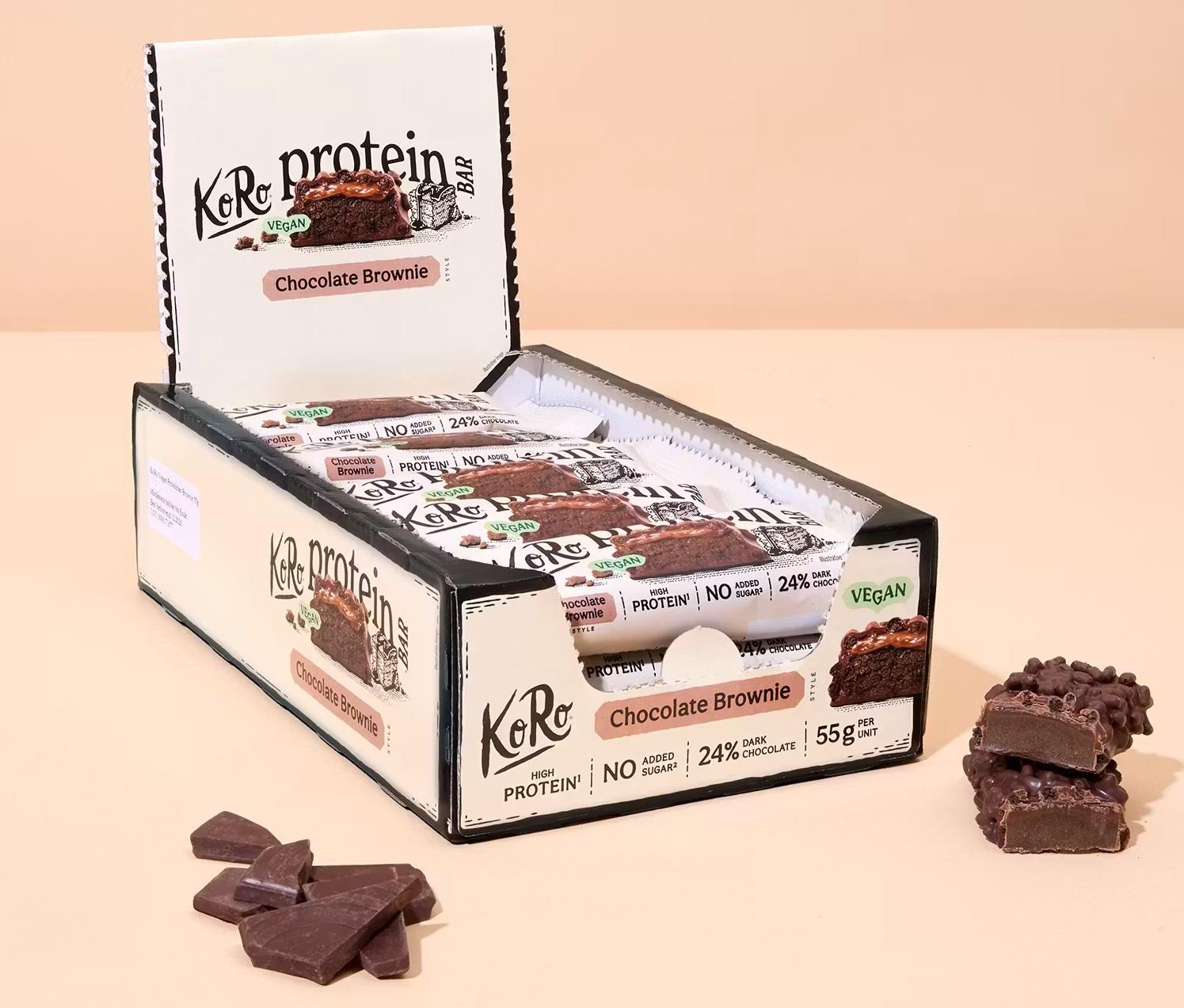 KoRo Proteinriegel Schoko Brownie - 15×55g Packung