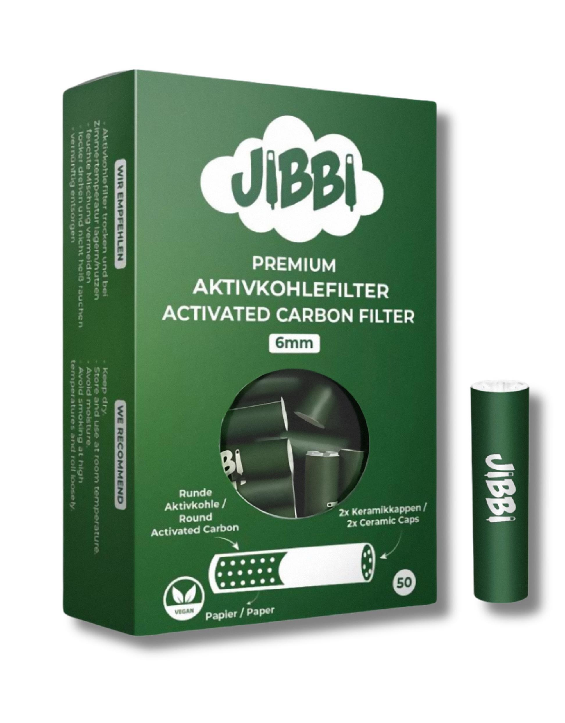 Jibbi Premium Aktivkohlefilter 6mm - 12 x 50 Filter