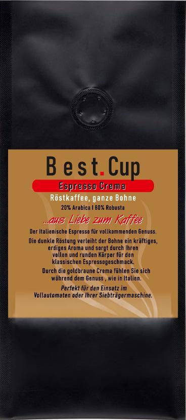Best.Cup Espresso Crema - Ganze Bohne 1kg